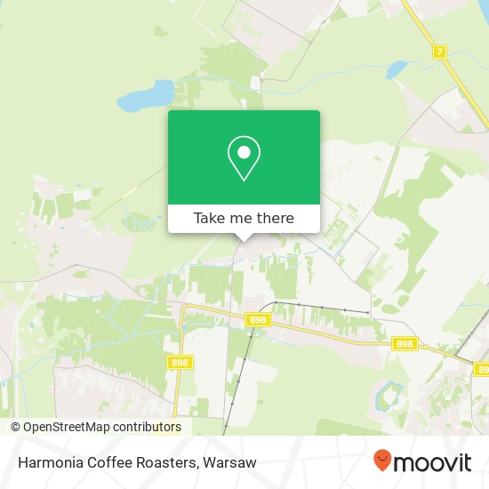 Mapa Harmonia Coffee Roasters, ulica Estrady 70D 01-932 Warszawa