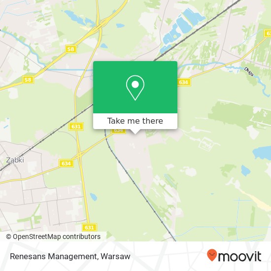 Mapa Renesans Management, ulica Okrzei 4 05-220 Zielonka