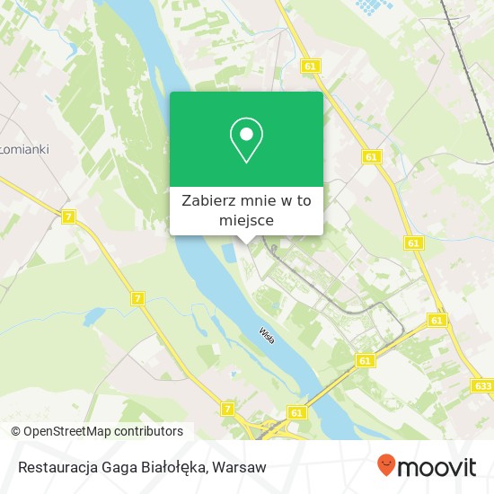 Mapa Restauracja Gaga Białołęka, ulica Odkryta 1A 03-140 Warszawa