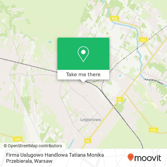 Mapa Firma Uslugowo Handlowa Tatiana Monika Przebierala, ulica Tadeusza Kosciuszki 43 Legionowo