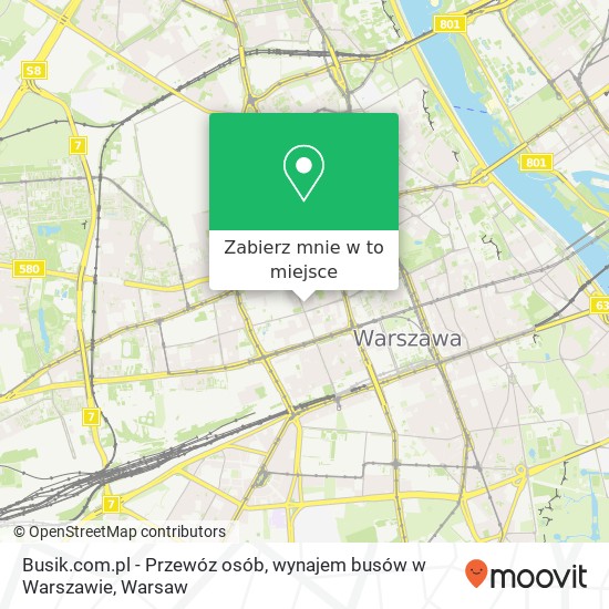 Mapa Busik.com.pl - Przewóz osób, wynajem busów w Warszawie