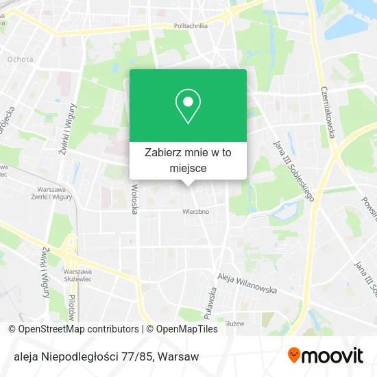 Mapa aleja Niepodległości 77/85
