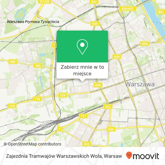 Mapa Zajezdnia Tramwajów Warszawskich Wola