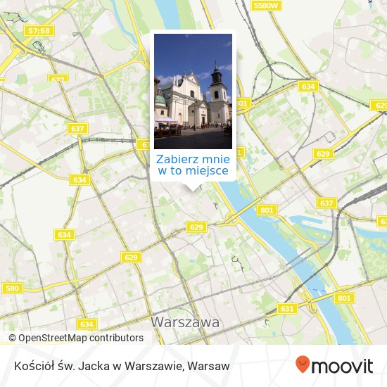 Mapa Kościół św. Jacka w Warszawie