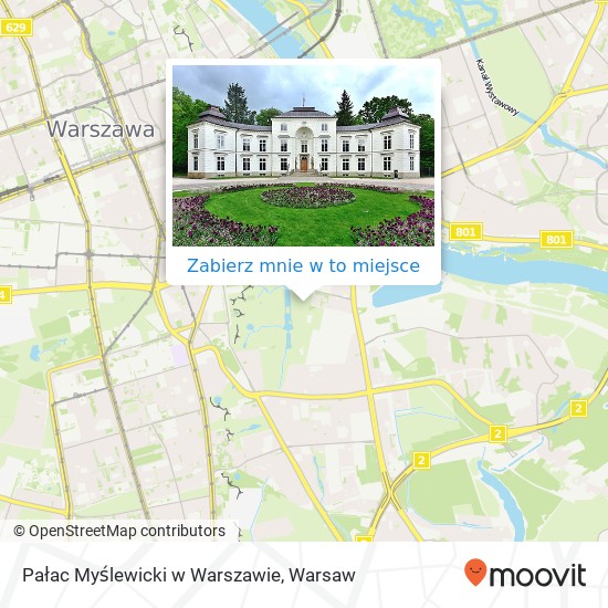 Mapa Pałac Myślewicki w Warszawie