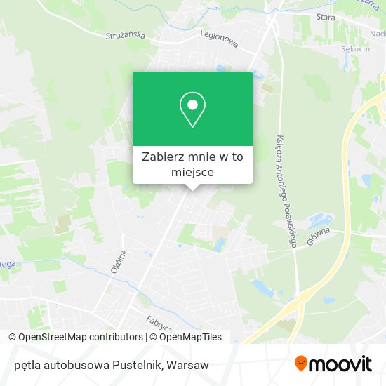 Mapa pętla autobusowa Pustelnik