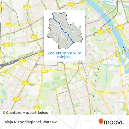 Mapa aleja Niepodległości