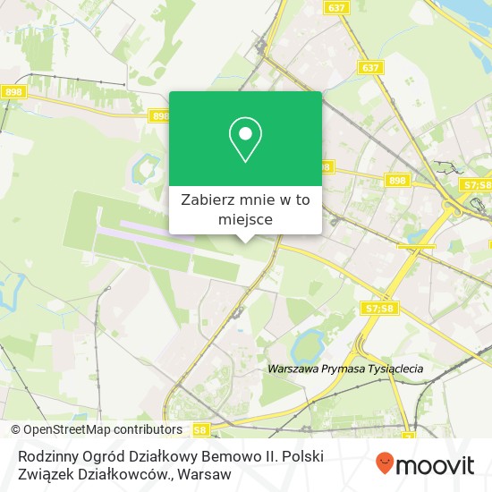 Mapa Rodzinny Ogród Działkowy Bemowo II. Polski Związek Działkowców.