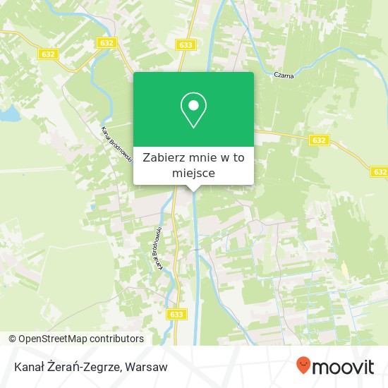 Mapa Kanał Żerań-Zegrze