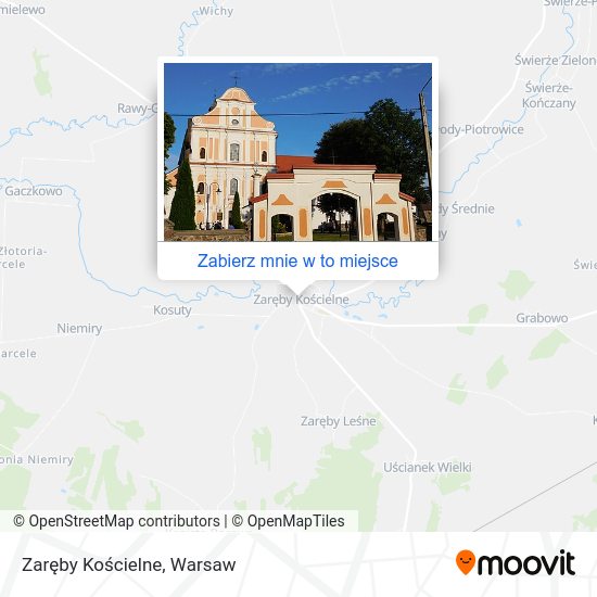 Mapa Zaręby Kościelne