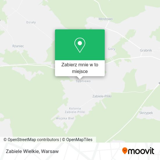 Mapa Zabiele Wielkie