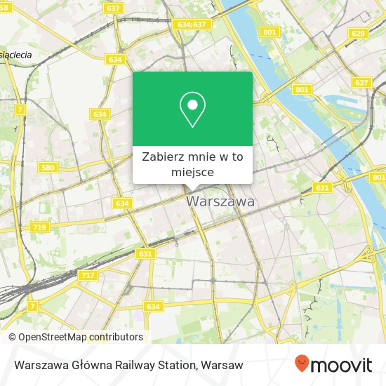 Mapa Warszawa Główna Railway Station