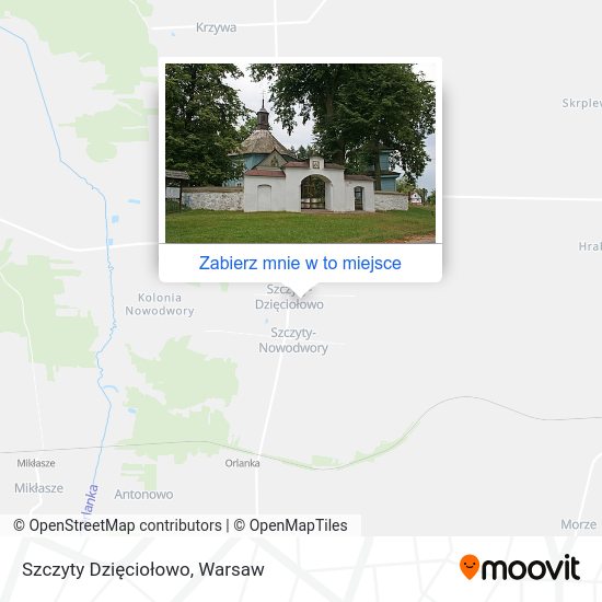 Mapa Szczyty Dzięciołowo