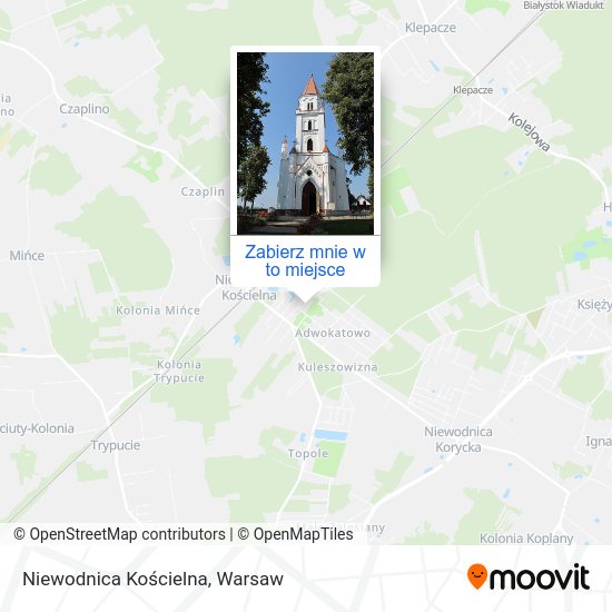 Mapa Niewodnica Kościelna