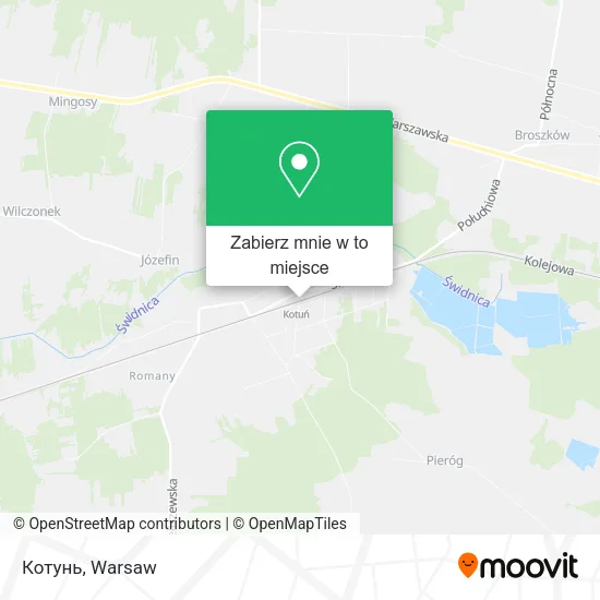 Mapa Котунь