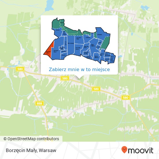 Mapa Borzęcin Mały