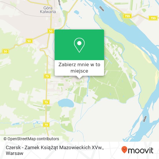 Mapa Czersk - Zamek Książąt Mazowieckich XVw.