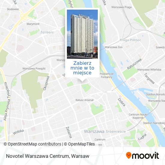 Mapa Novotel Warszawa Centrum