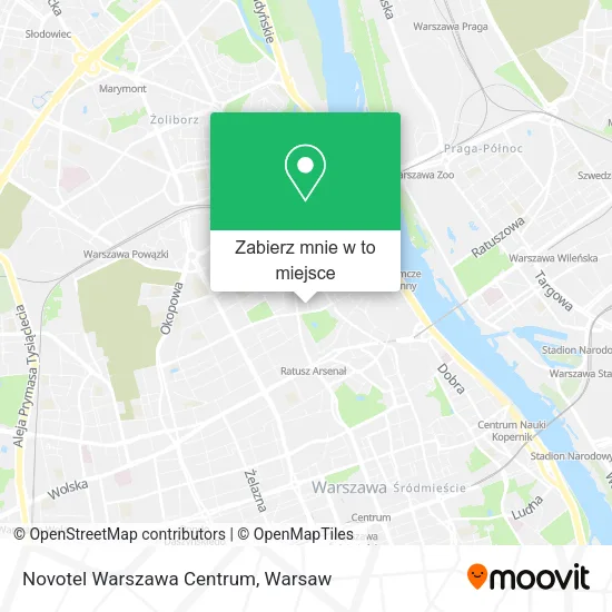 Mapa Novotel Warszawa Centrum