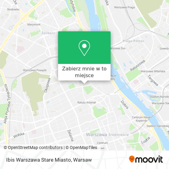 Mapa Ibis Warszawa Stare Miasto