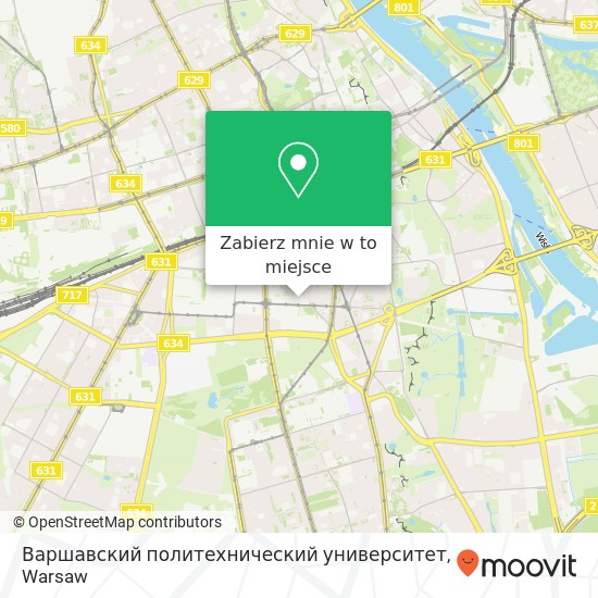 Mapa Варшавский политехнический университет