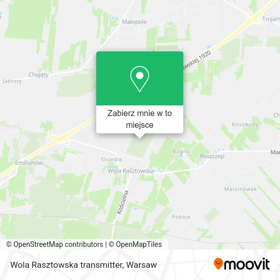 Mapa Wola Rasztowska transmitter