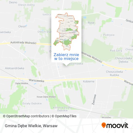 Mapa Gmina Dębe Wielkie