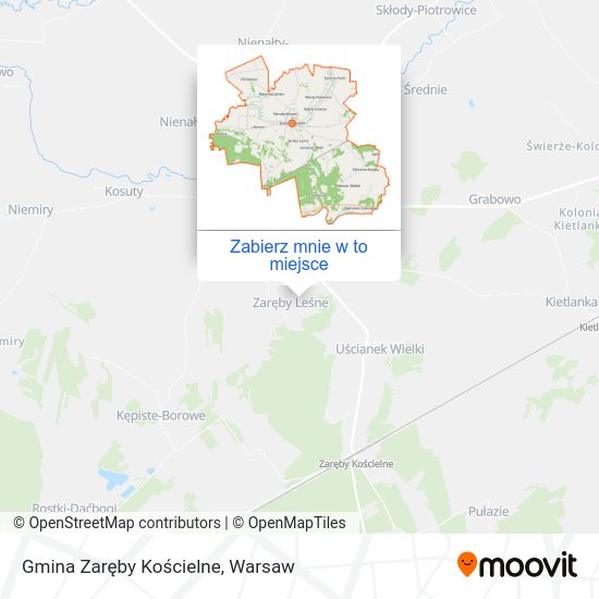 Mapa Gmina Zaręby Kościelne