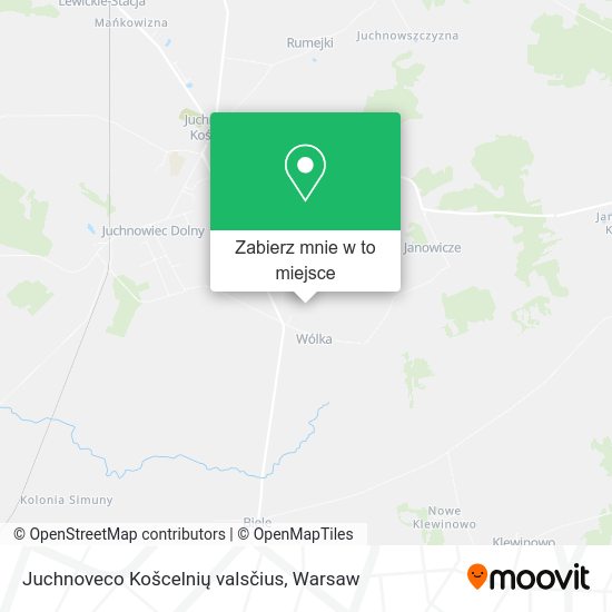 Mapa Juchnoveco Košcelnių valsčius