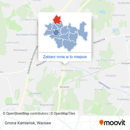 Mapa Gmina Kamieńsk