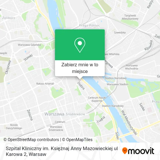 Mapa Szpital Kliniczny im. Księżnaj Anny Mazowieckiej ul Karowa 2