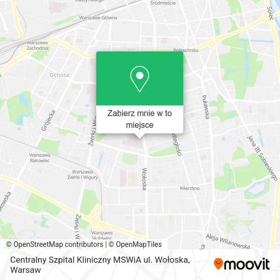 Mapa Centralny Szpital Kliniczny MSWiA ul. Wołoska