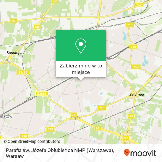 Mapa Parafia św. Józefa Oblubieńca NMP (Warszawa)