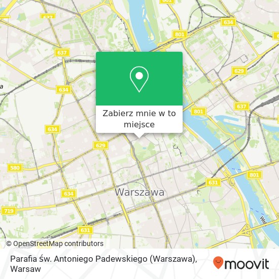 Mapa Parafia św. Antoniego Padewskiego (Warszawa)