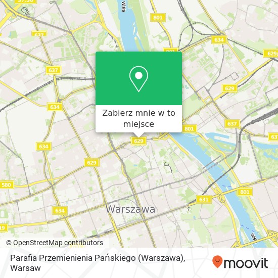 Mapa Parafia Przemienienia Pańskiego (Warszawa)