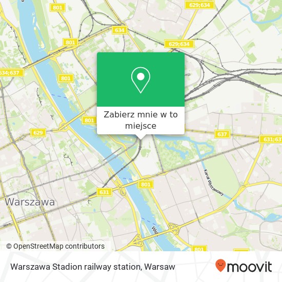 Mapa Warszawa Stadion railway station