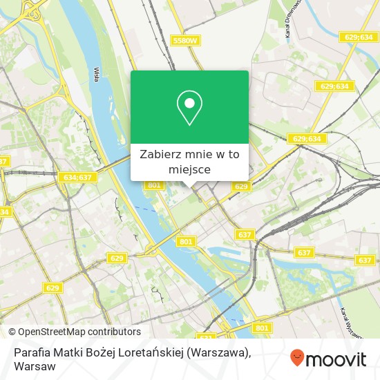 Mapa Parafia Matki Bożej Loretańskiej (Warszawa)