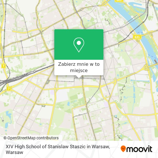 Mapa XIV High School of Stanislaw Staszic in Warsaw