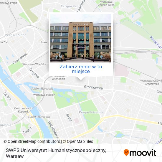 Mapa SWPS Uniwersytet Humanistycznospołeczny