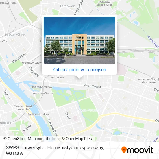 Mapa SWPS Uniwersytet Humanistycznospołeczny