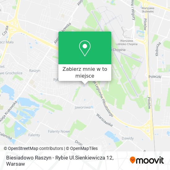 Mapa Biesiadowo Raszyn - Rybie Ul.Sienkiewicza 12