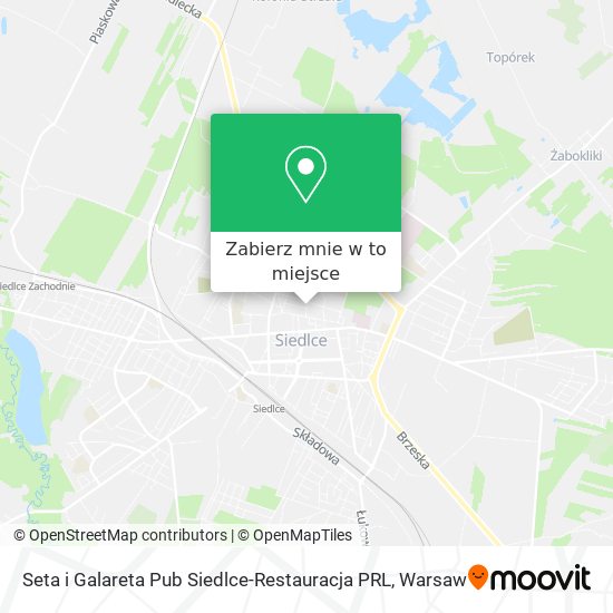 Mapa Seta i Galareta Pub Siedlce-Restauracja PRL
