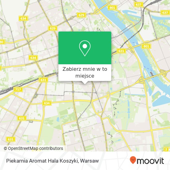 Mapa Piekarnia Aromat Hala Koszyki, ulica Koszykowa 63 00-667 Warszawa