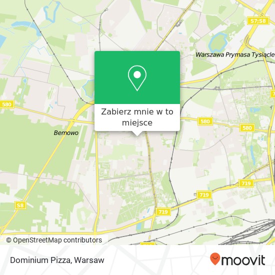 Mapa Dominium Pizza, ulica gen. Waleriana Czumy 01-355 Warszawa