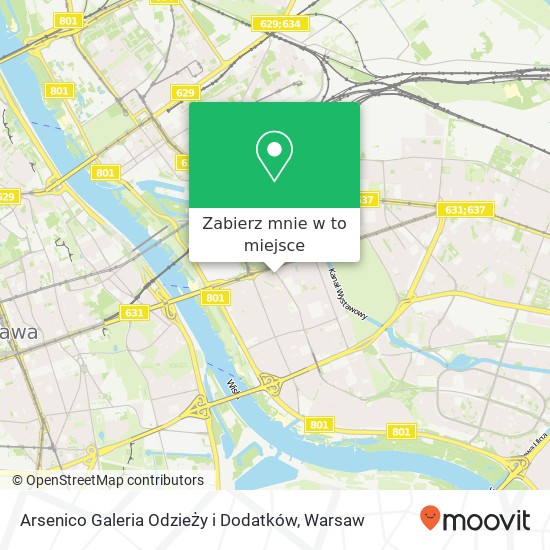 Mapa Arsenico Galeria Odzieży i Dodatków, ulica Saska 113 03-914 Warszawa