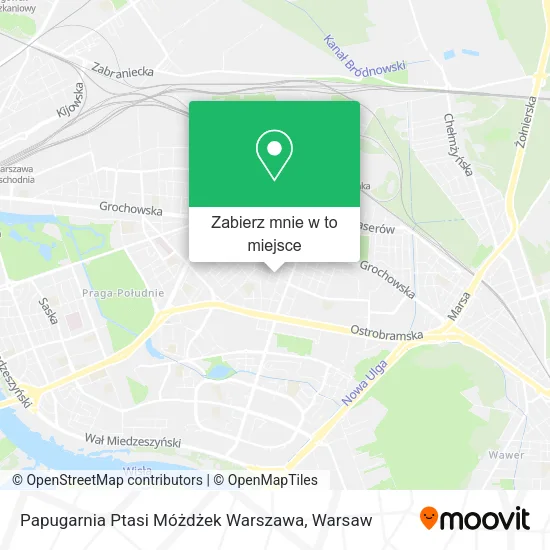 Mapa Papugarnia Ptasi Móżdżek Warszawa