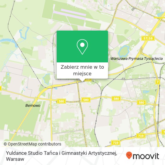 Mapa Yuldance Studio Tańca i Gimnastyki Artystycznej, ulica Kazubow 01-466 Warszawa