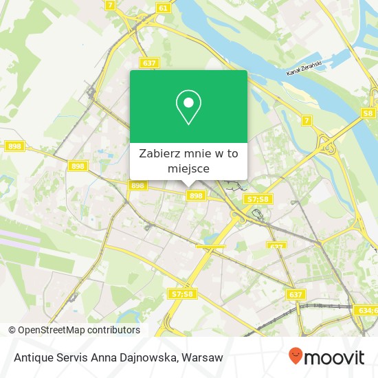 Mapa Antique Servis Anna Dajnowska, ulica Boleslawa Podczaszynskiego 5 01-866 Warszawa