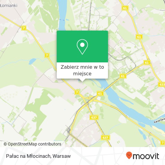 Mapa Pałac na Młocinach