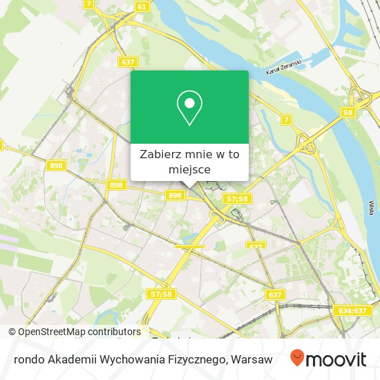 Mapa rondo Akademii Wychowania Fizycznego